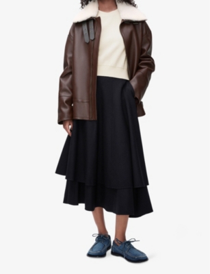 LOEWE: Anagram-embroidered cropped wool-blend jumper