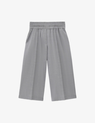 Loewe Wool-blend Cropped Trousers In Light Grey Melange