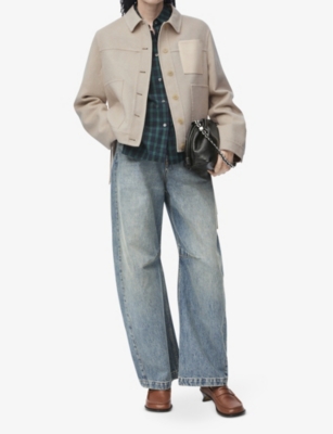 Loewe Wool-cashmere Workwear Jacket In Light Beige Melange
