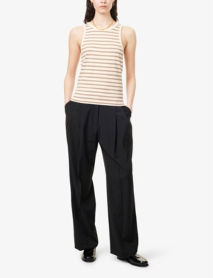 SKALL STUDIO: Loui striped cotton-jersey top