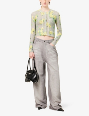 ACNE STUDIOS: Floral Brushed Wool-Blend Cardigan