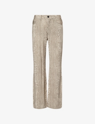 ACNE STUDIOS: Crocodile-Print Straight-Leg Stretch-Crepe Trousers