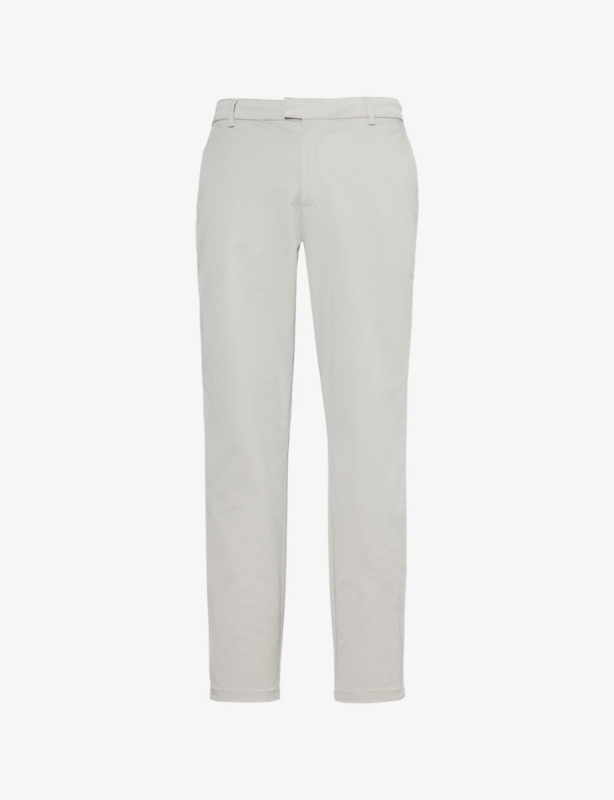 Tailored straight-leg stretch-cotton chino trousers