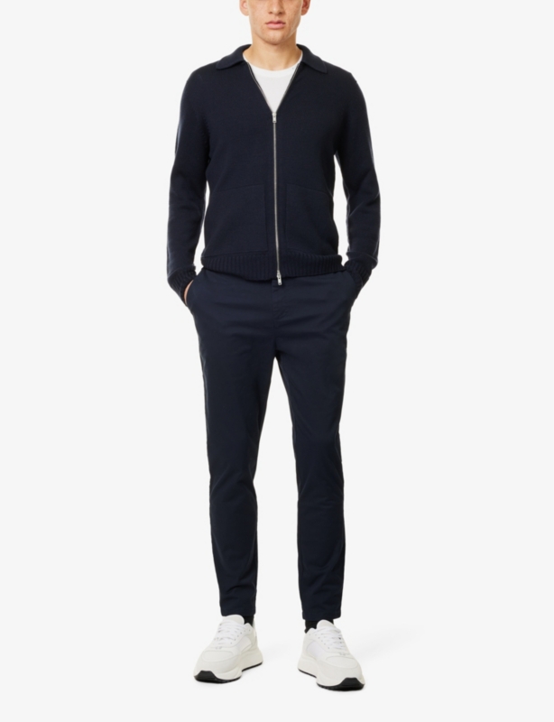 Tailored straight-leg stretch-cotton chino trousers