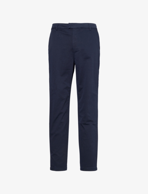 Tailored straight-leg stretch-cotton chino trousers