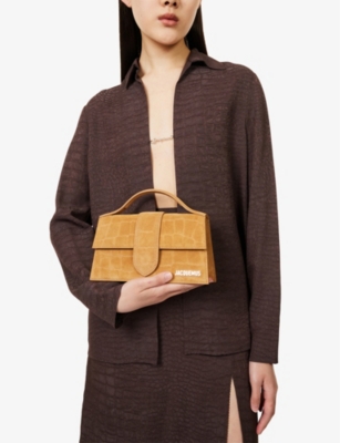 JACQUEMUS: Le Grand Bambino Croc-Embossed Suede Shoulder Bag