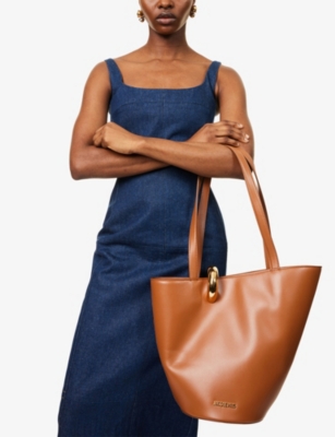 JACQUEMUS: Le Bambola Moyen Medium Leather Tote Bag