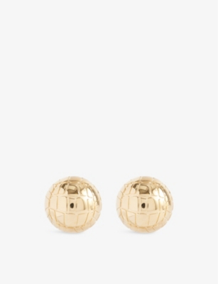 JACQUEMUS: The Salon Croc-Effect Brass Earrings