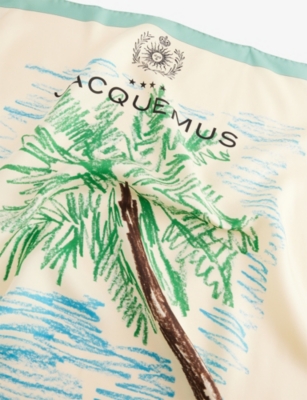 JACQUEMUS: Le Palmier Palm Tree-Print Silk Bandana