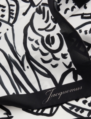 JACQUEMUS: Le Poisson Fish-Print Silk Bandana