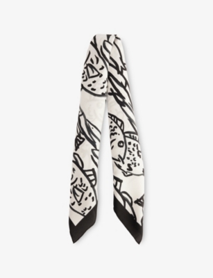 JACQUEMUS: Le Poisson Fish-Print Silk Bandana