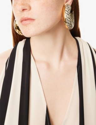 JACQUEMUS: Les Creoles Mojave Aluminium and Brass Hoop Earrings