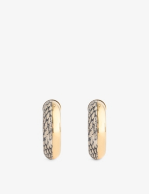 JACQUEMUS: Les Creoles Mojave Aluminium and Brass Hoop Earrings