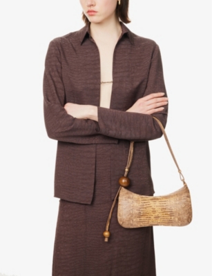 Jacquemus Womens  Le Bisou Perle Leather Shoulder Bag In Beige