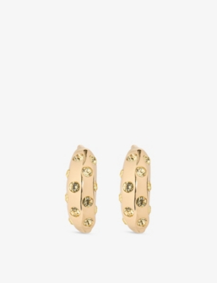 JACQUEMUS: The Bananes Metal and Cubic Zirconia Stud Earrings