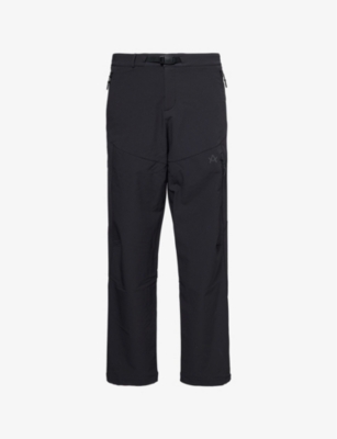 Arksen Labs Mens Polaris Logo-print Straight-leg Stretch-woven Trousers Black Sand