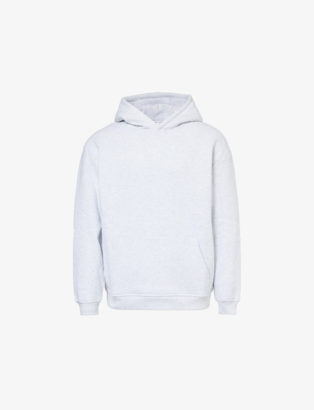 Kangaroo-pocket relaxed-fit cotton-blend hoody
