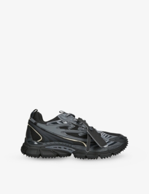 OFF-WHITE MENS BLACK BE RIGHT BACK MIXED-TEXTILE LOW-TOP TRAINERS