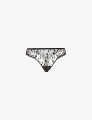 AUBADE: Voodoo Kiss Mid-Rise Mesh Tanga Briefs