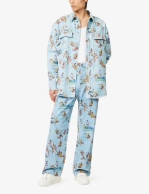 OFF-WHITE C/O VIRGIL ABLOH: Fresco Graphic-Print Denim Shirt