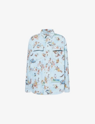 OFF-WHITE C/O VIRGIL ABLOH: Fresco Graphic-Print Denim Shirt