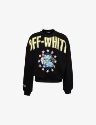 OFF-WHITE C/O VIRGIL ABLOH: Fresco Star-Print Oversized Cotton-Jersey Sweatshirt