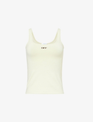 OFF-WHITE C/O VIRGIL ABLOH: Regular-fit intarsia-logo woven top