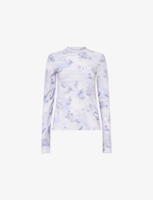 OFF-WHITE C/O VIRGIL ABLOH: Regular-fit graphic-print stretch-jersey top