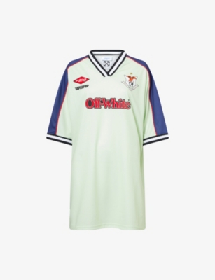 OFF-WHITE C/O VIRGIL ABLOH: Logo-Print Soccer Woven Mini Dress