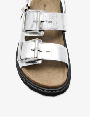 ALLSAINTS: Isla Metallic Leather Sandals