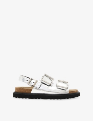 ALLSAINTS: Isla Metallic Leather Sandals