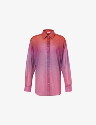OSEREE: Lumiere long-sleeve metallic-weave woven shirt
