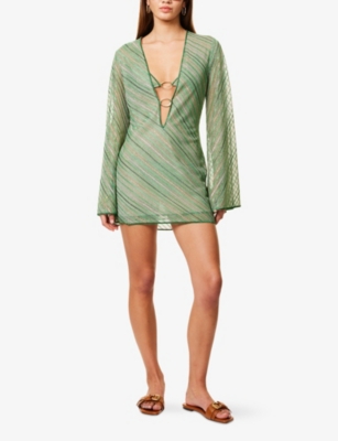 OSEREE: Shiny Stripes O Woven Kaftan
