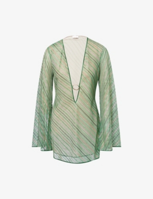 OSEREE: Shiny Stripes O Woven Kaftan