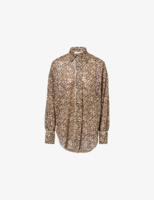 OSEREE: Animalier Long-Sleeve Woven Shirt