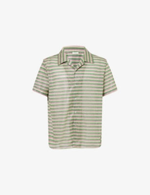 OSEREE: Lolita Metallic-Striped Woven Shirt