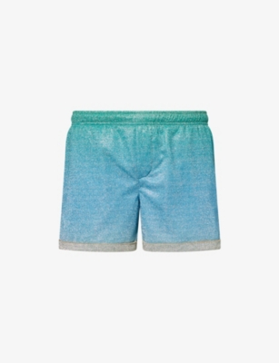 OSEREE: Degrade Metallic-Weave Woven Shorts
