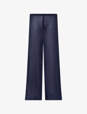 OSEREE: Metallic-Weave Wide-Leg Woven Trousers
