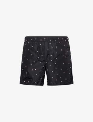OSEREE: Gem-Embellished Stretch-Cotton Shorts