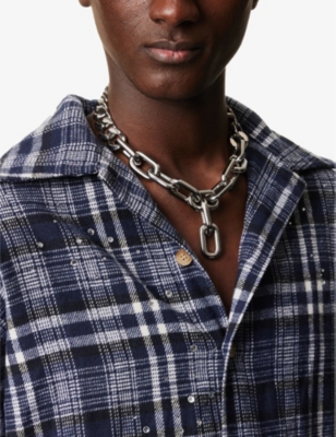 Vitaly Mens  Uproar Cable-link Stainless Steel Chain In Steel + Gold