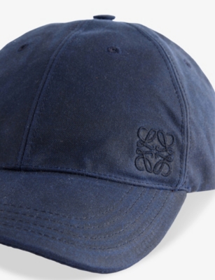 Loewe Mens Deep Navy Brand-patch Cotton Baseball Cap In Blue