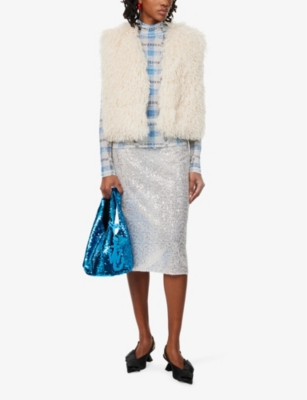 JW ANDERSON: Roll-neck graphic-pattern stretch-mesh top