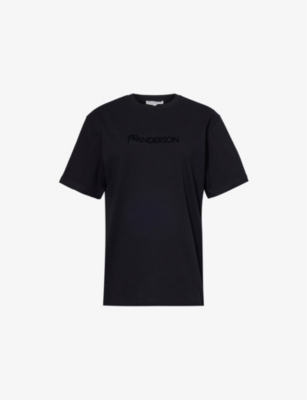 JW ANDERSON: Embroidered-logo short-sleeve cotton-jersey T-shirt