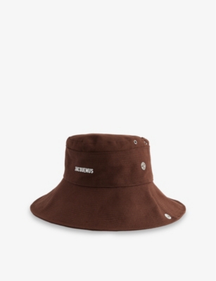 Jacquemus Mens Brown The De-nîmes Cotton Bucket Hat Xxl In Brown
