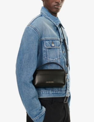 Shop Jacquemus Mens Black Le Baneto Leather Crossbody Bag