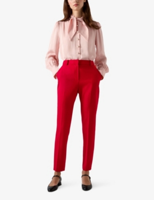 LK BENNETT: Mariner cigarette-leg high-rise woven trousers