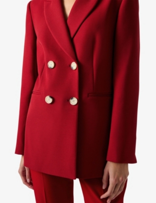 LK BENNETT: Mya double-breasted tailored woven blazer