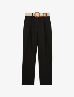 REISS: Beau Tapered-Leg Linen Trousers