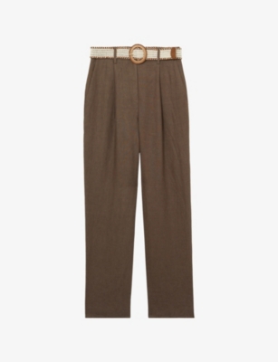 REISS: Beau Tapered-Leg Linen Trousers