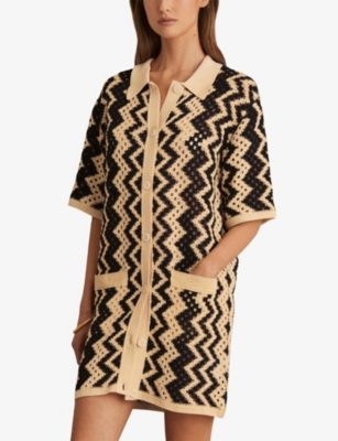 Reiss Natalie Knitted Crochet Dress